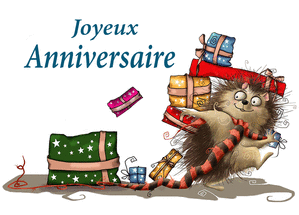 Carte anniversaire Anniversaire et gentil hérisson